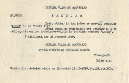 V nedeljo 102 leti poimenovanja Laškega kot Laško